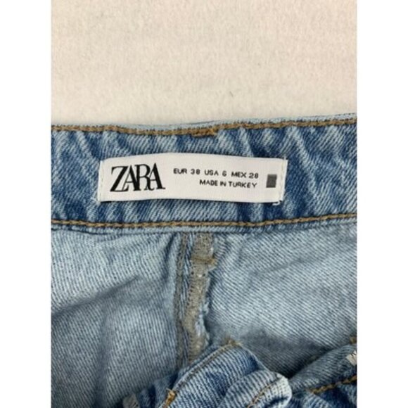 Zara Womens High-Waist Wide-Leg Denim Jeans Size 6 Blue - Picture 5 of 6